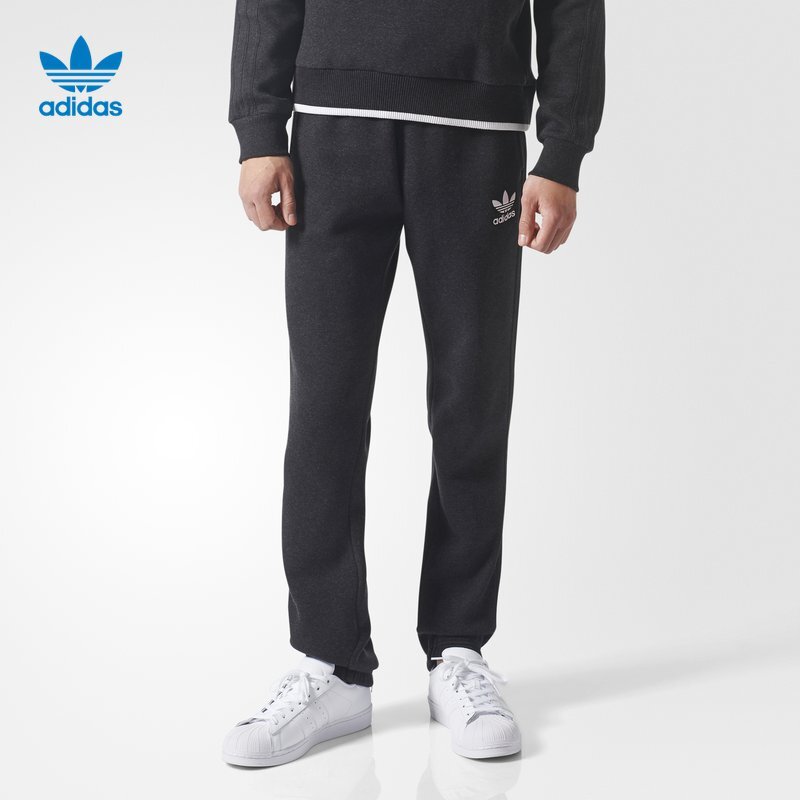 adidas阿迪达斯三叶草男子运动裤金属黑BR2122