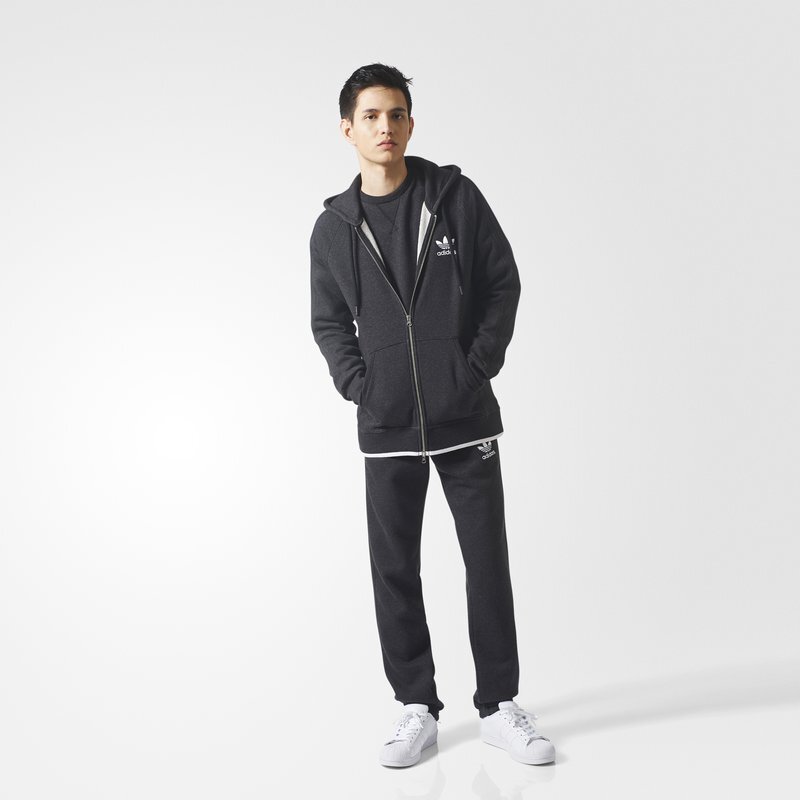 adidas阿迪达斯三叶草男子运动裤金属黑BR2122