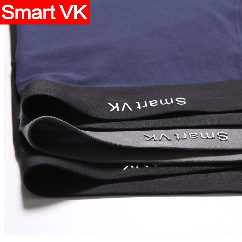 Smart VK【3条装】银离子无痕轻薄性感透气平角男士性感舒适内裤2黑1蓝