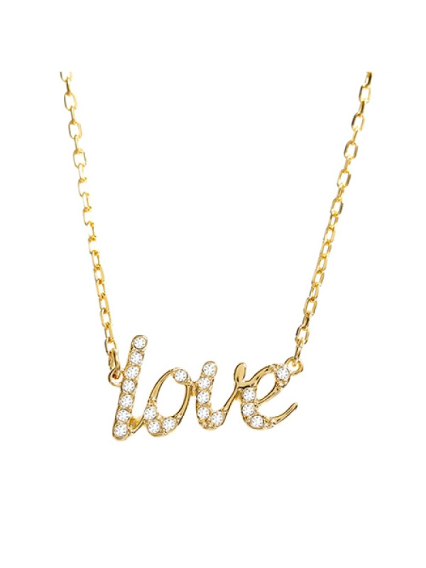SWAROVSKI施华洛世奇金色love字母水晶项链 人造水晶 送恋人5093578