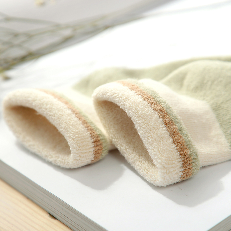 男女宝宝婴儿袜子2双装 0-6个月新生儿纯棉松口毛圈袜保暖袜 新生儿袜 SBCG0012