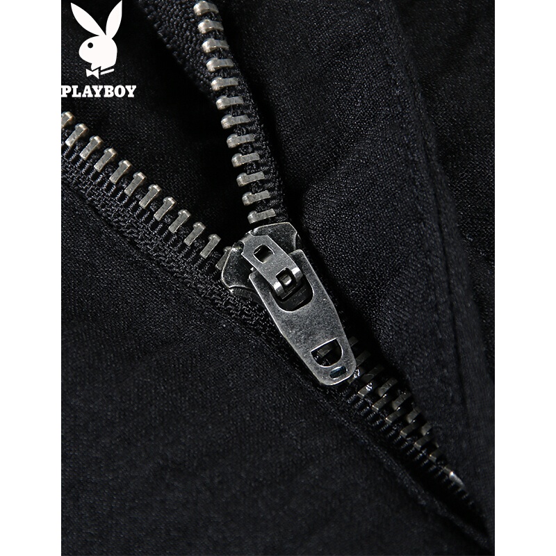 花花公子(PLAYBOY)正品2017男装款商务休闲时尚休闲裤修身直筒长裤男士黑色