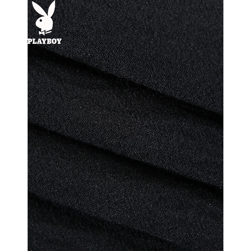 花花公子(PLAYBOY)正品2017男装款商务休闲时尚休闲裤修身直筒长裤男士黑色