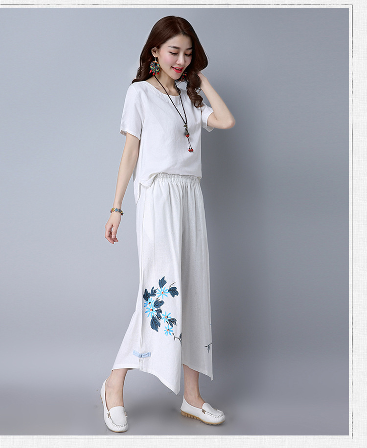 魅言魅语20175035#2017新款原创裙裤棉麻阔