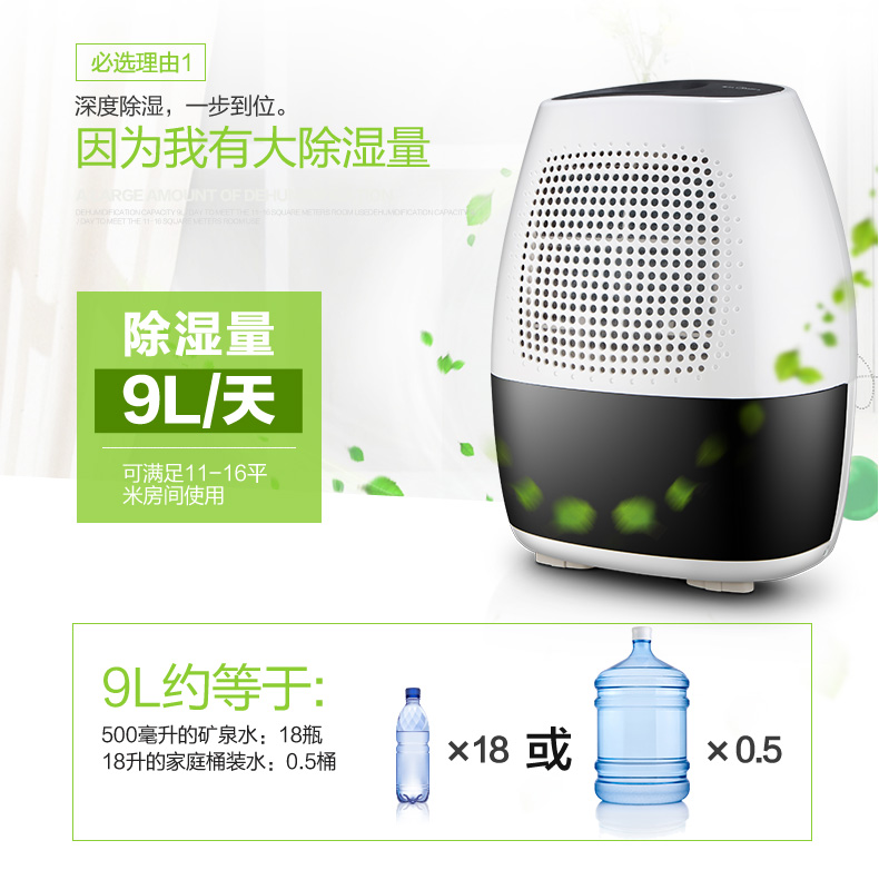 美的（Midea）除湿机 CF9BD/N3-T1 抽湿器 多功能数显 干衣水满自动断电 静音家用