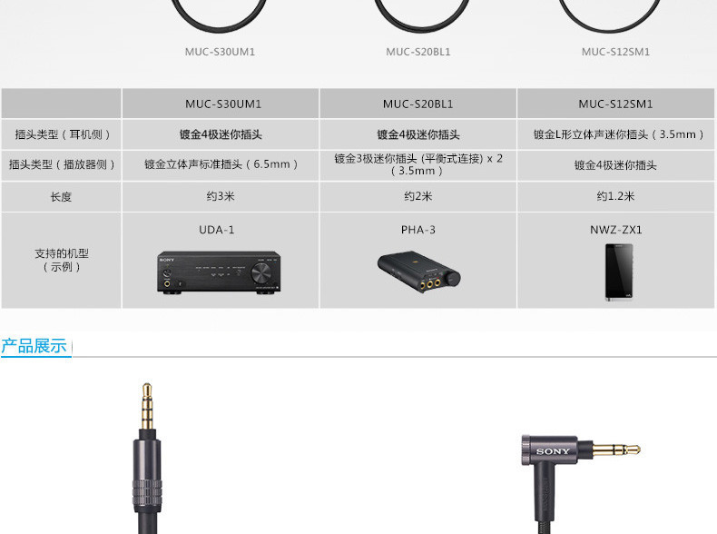 Sony\/索尼 MUC-S12SM1 MDR-1A\/MSR7\/100