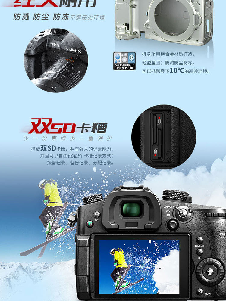 松下（Panasonic）DC-GH5LGK(含12-60镜头） 微型单电套机 微单相机