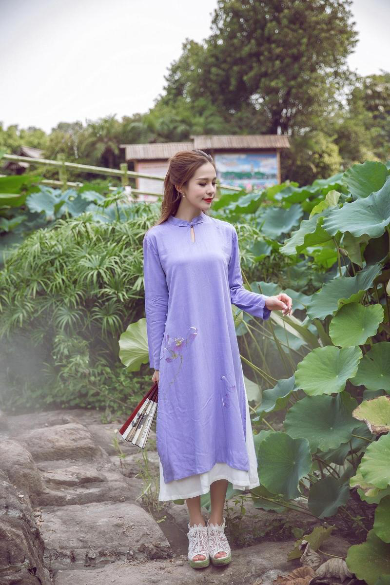 韩雪青青2017新款清雅复古中式长袍长裙仙女