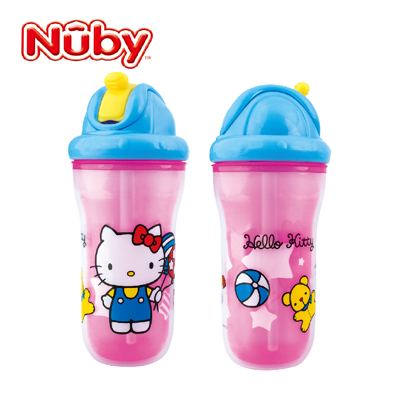 努比(Nuby)双层hello kittyPP吸管杯水杯92659 270ml 适用年龄：12个月以上
