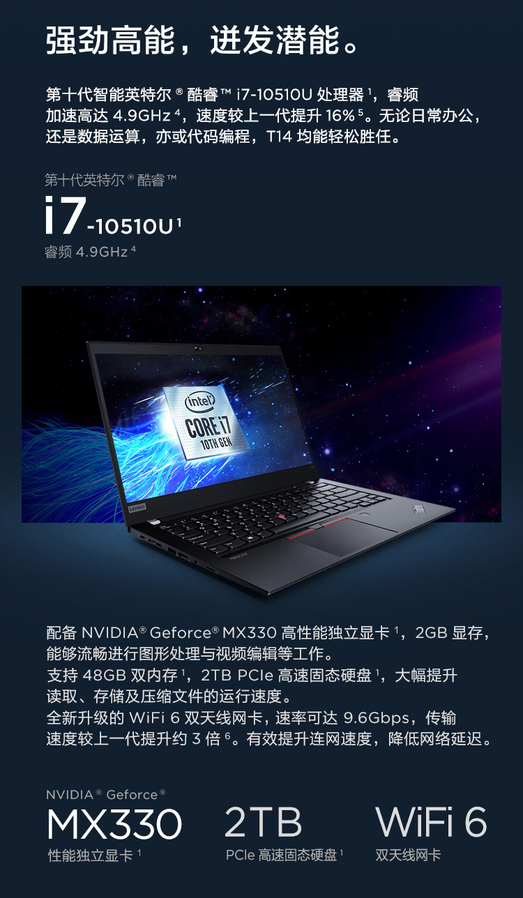 联想(lenovo)商用笔记本t14 联想thinkpad t14第十代英特尔03酷睿