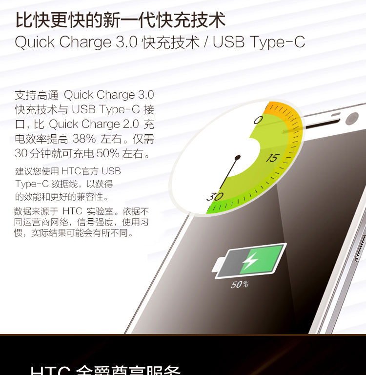 HTC M10u 夜光灰 移动联通4G手机 HTC(HTC