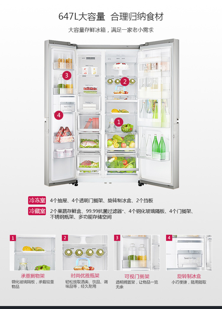 LG冰箱GR-M2471PSF