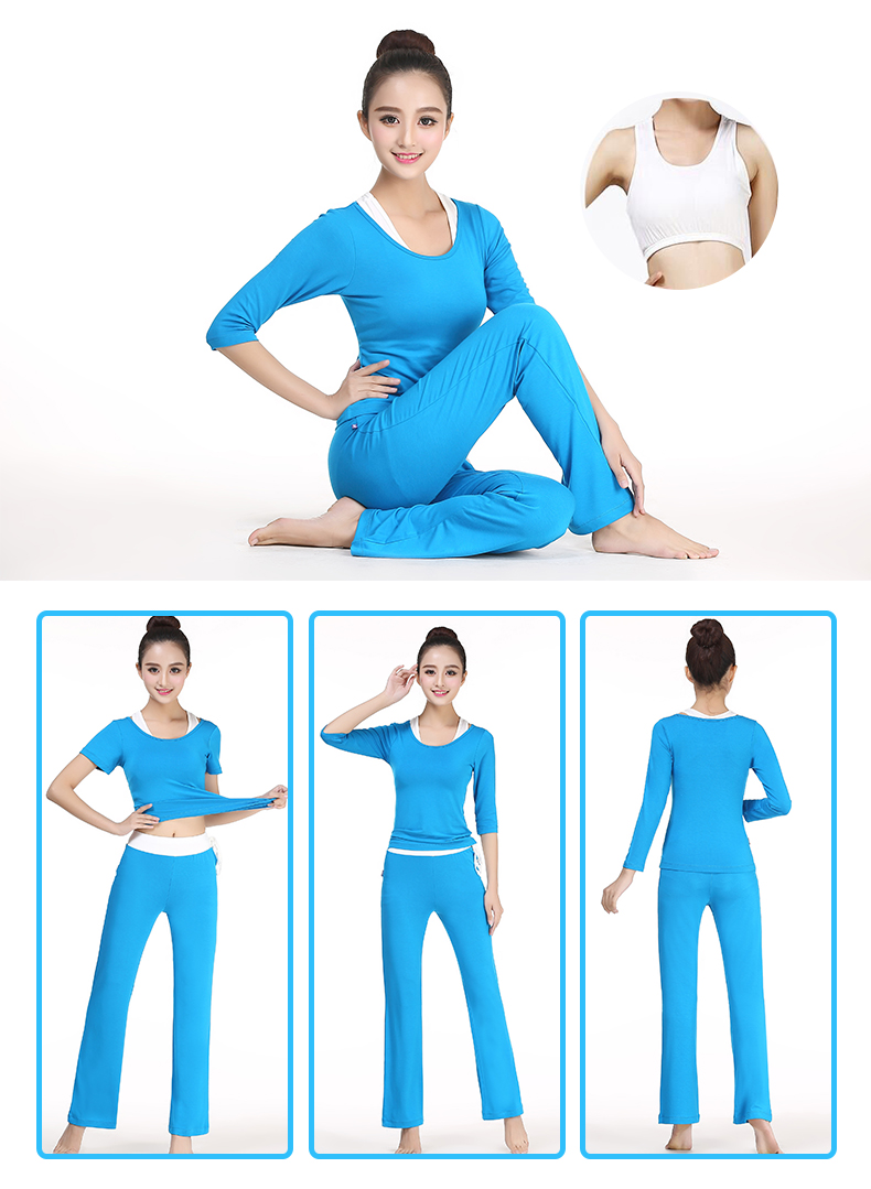 818款莫代尔专业瑜伽服套装春夏三件套女显瘦短袖健身房跑步运动健身