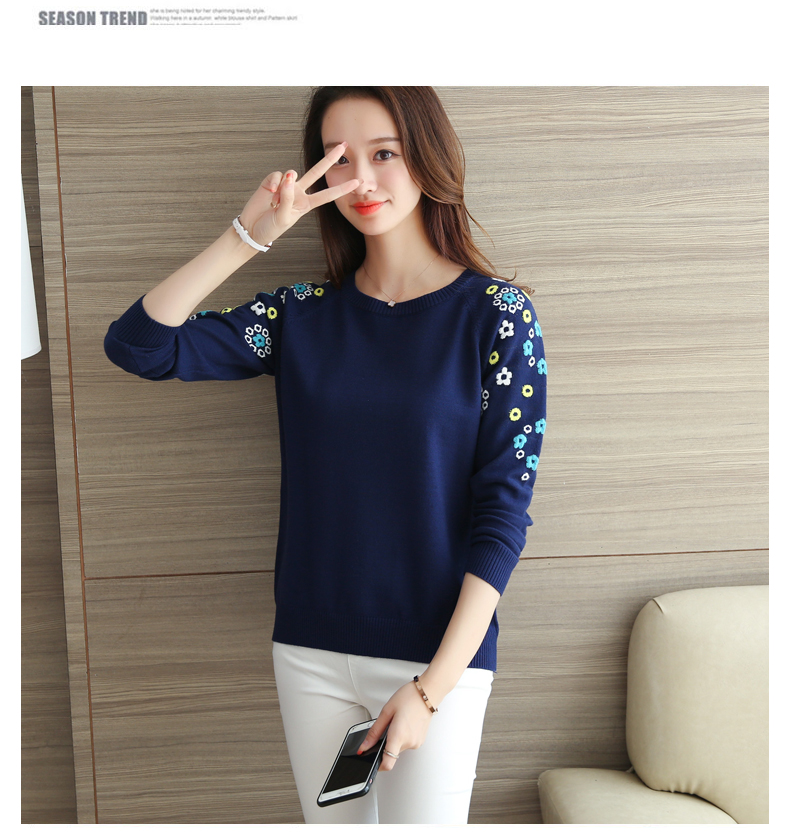 2017秋冬女装新款韩版针织衫百搭毛衣女宽松