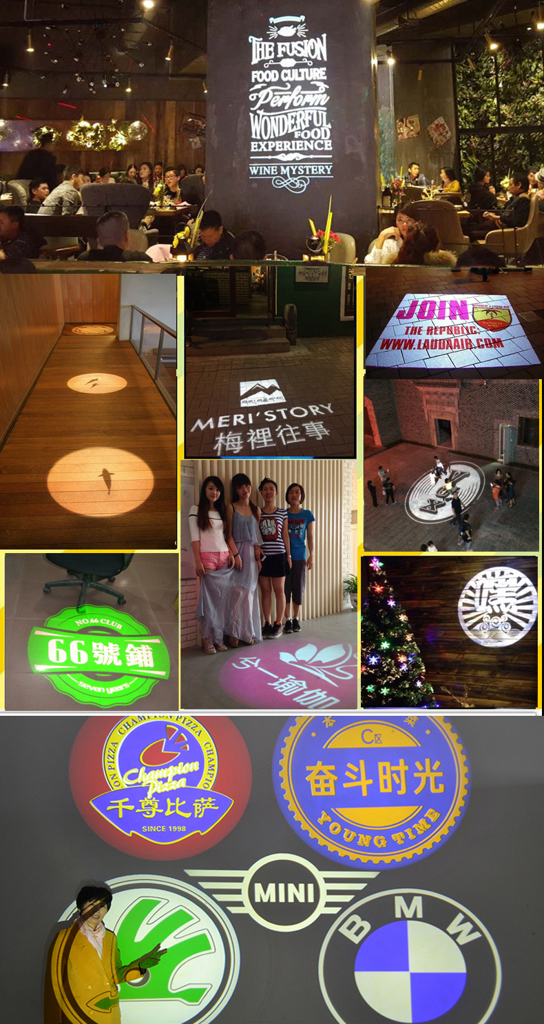禾场装饰投射灯工程投影灯广告投影灯logo投影灯成像图案led户外防水