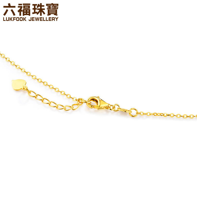 六福珠宝 goldstyle简约几何 黄金套链 吊坠含项链定价hma15i30112