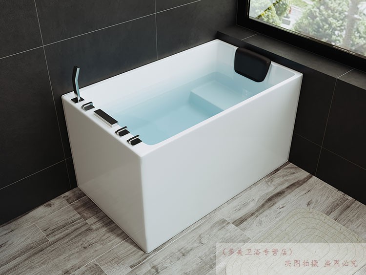 亚克力家用迷你加深坐式日式小户型小卫生间长方形浴缸小浴盆b款泡泡
