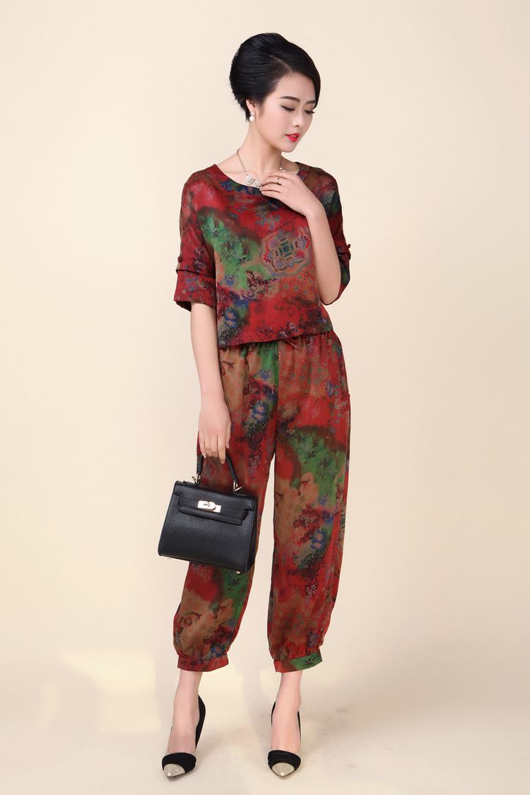 韩雪青青2017韩版新款夏中老年大码女装香云