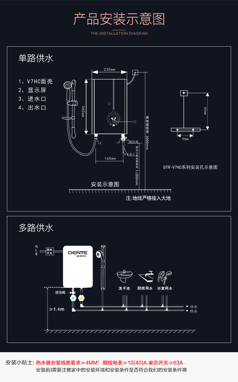 产地:中国浙江湖州市 热水器类型:即热式热水器 外形尺寸(长x高x宽)