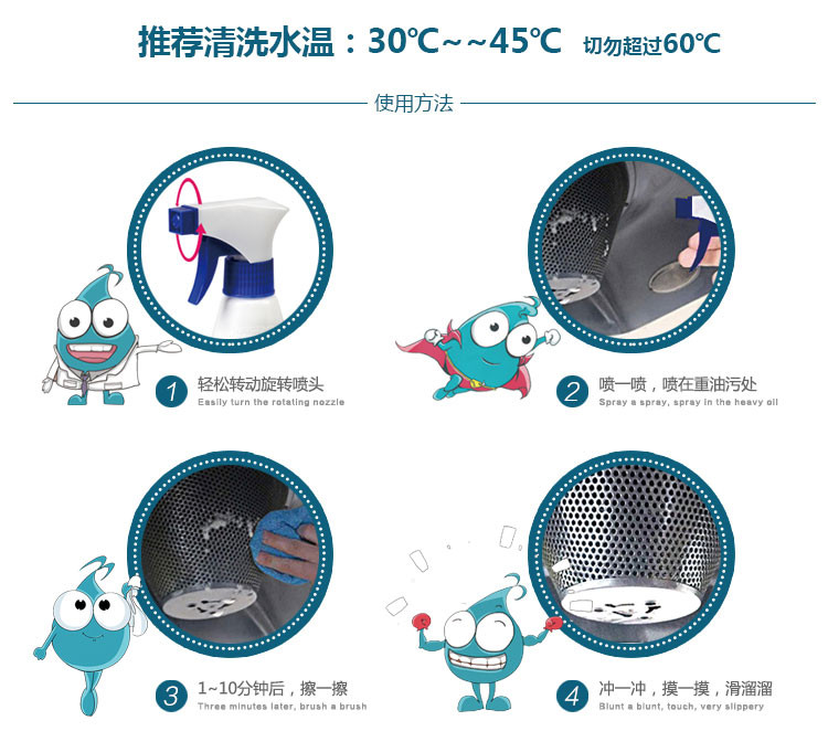 芭格美厨房重油生物酶清洗液油污净抽油烟机清