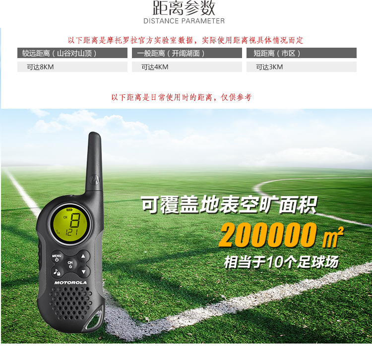 摩托罗拉 MOTOROLA 免执照 公众对讲机 T6