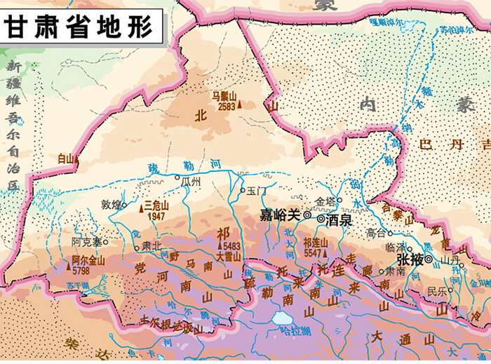 书摘插画产品特色兰州城区图甘肃省地形图甘肃省地图目录中国地图出版