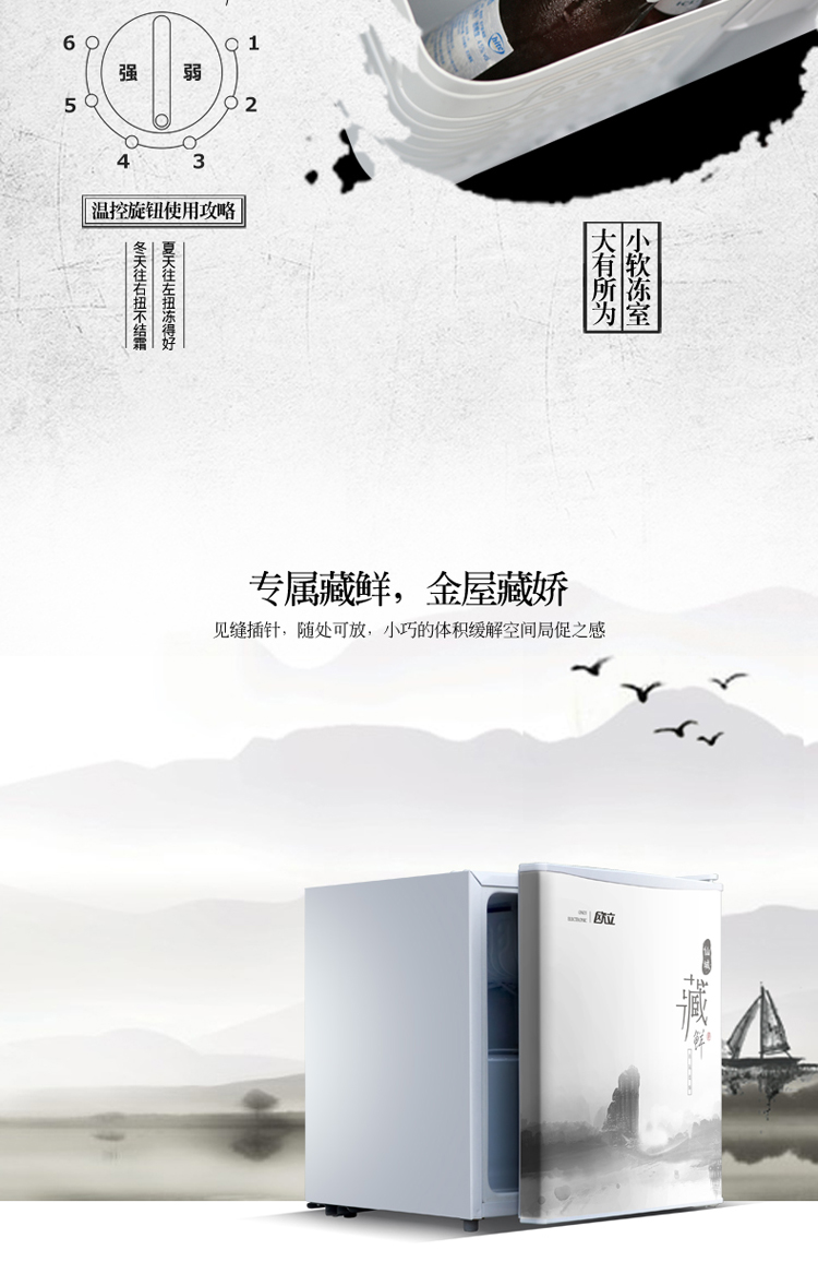 欧立(ONLY) BC-45MF 45升单门家用小型电冰箱节能冷藏时尚静音冰箱