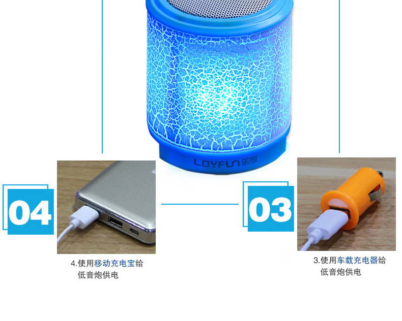 LOYFUN/乐放 H2700台式电脑音响迷你小音箱笔记本低音炮USB手机 蓝色 单个版