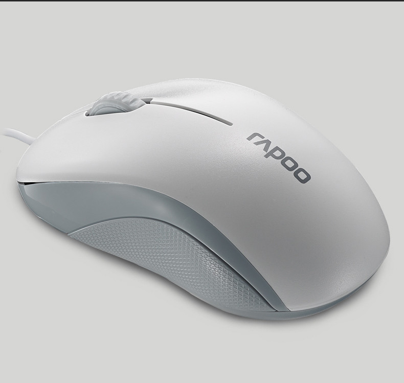 雷柏（Rapoo）N1130 有线光学鼠标 白色 白色