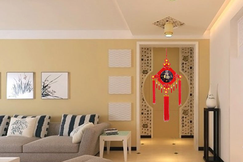 桃木刺绣鱼中国结挂件 客厅玄关新房装饰壁挂