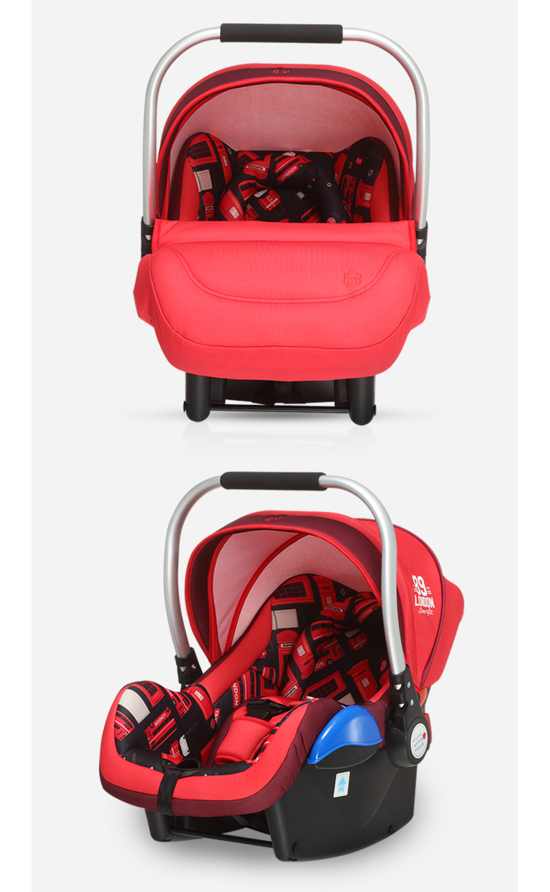 bestbaby新生儿提篮式安全座椅13KG以下婴儿宝宝车载摇篮车家两用 适合所有车型 红色巴士