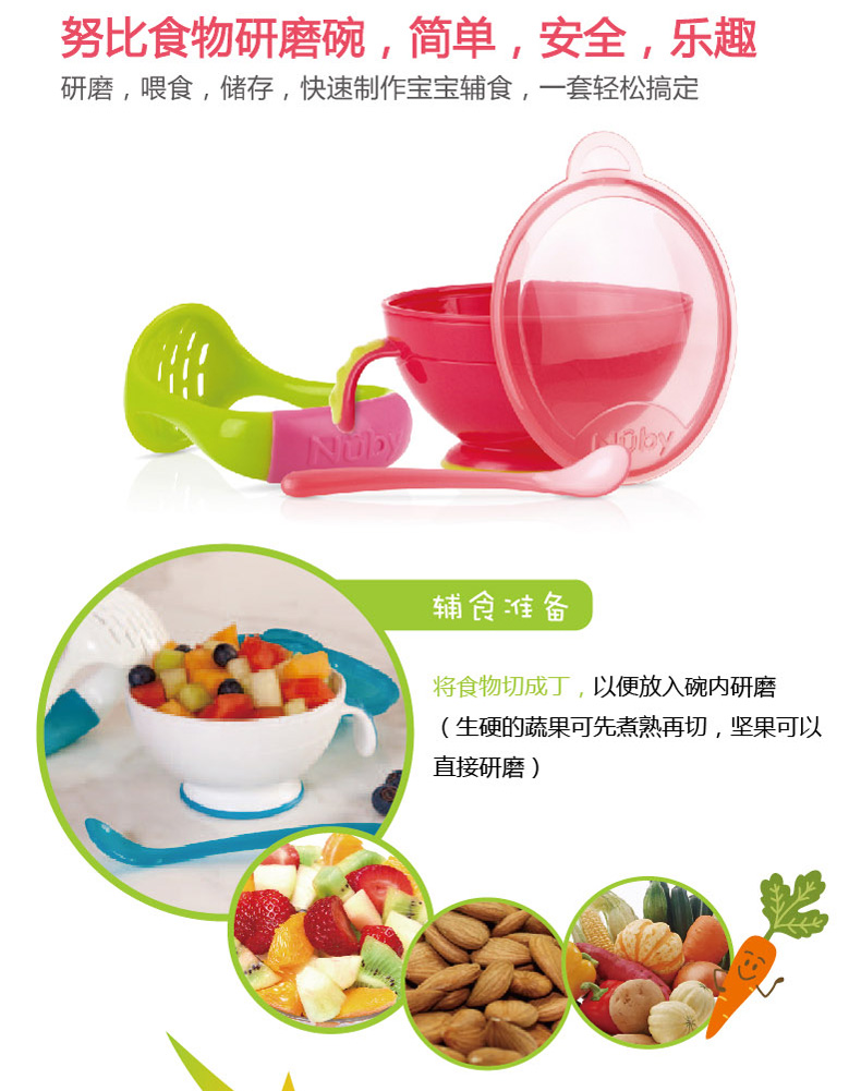 努比(Nuby)宝宝PP食物研磨器--蓝色 适用年龄：6个月以上