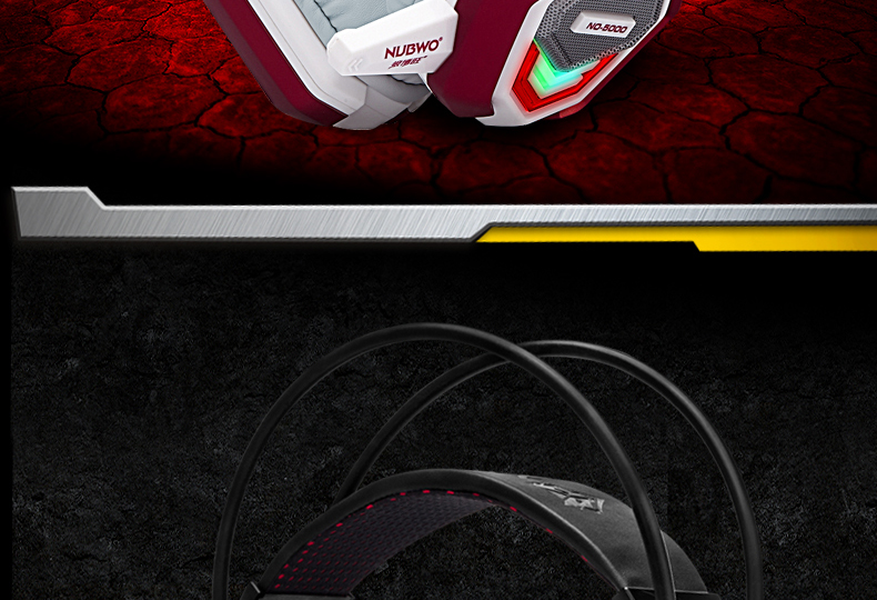 狼博旺 NO-5000电脑游戏耳机 重低音带麦话筒耳机笔记本台式头戴式耳麦 震动发光电竞游戏专用耳机（白色）