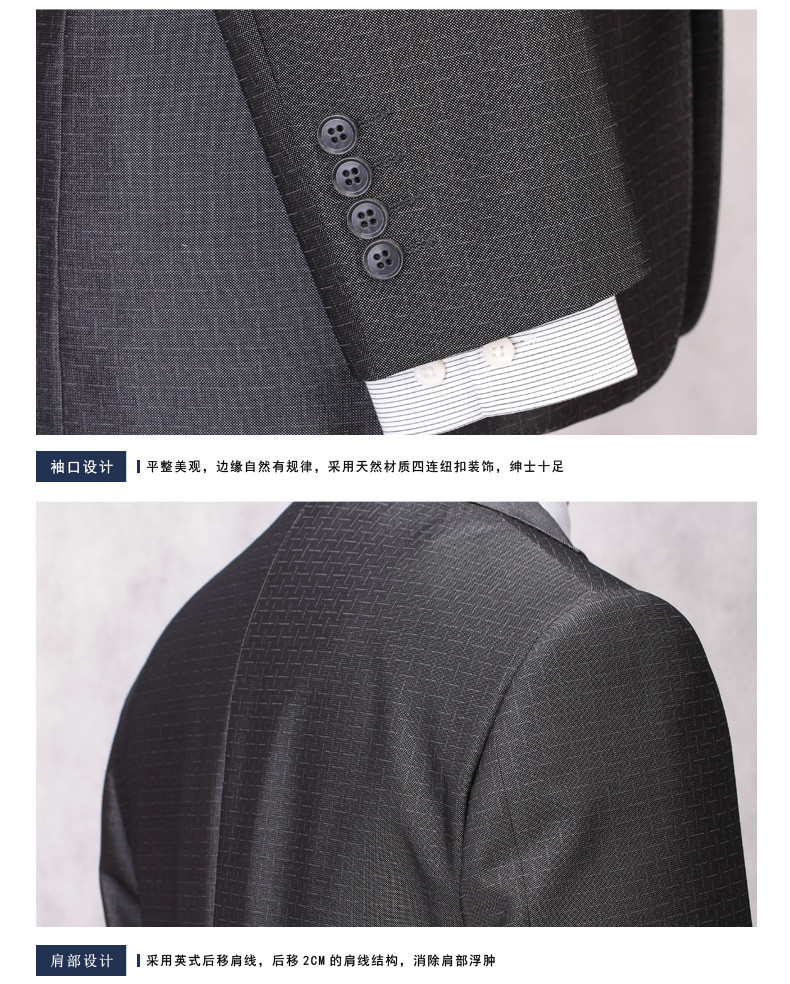 osd奥斯迪男士西服套装男正装中年商务职业装新郎结婚礼服灰色14q