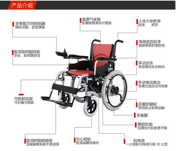 家用老人轮椅轻便折叠电动轮椅车手动电动两用