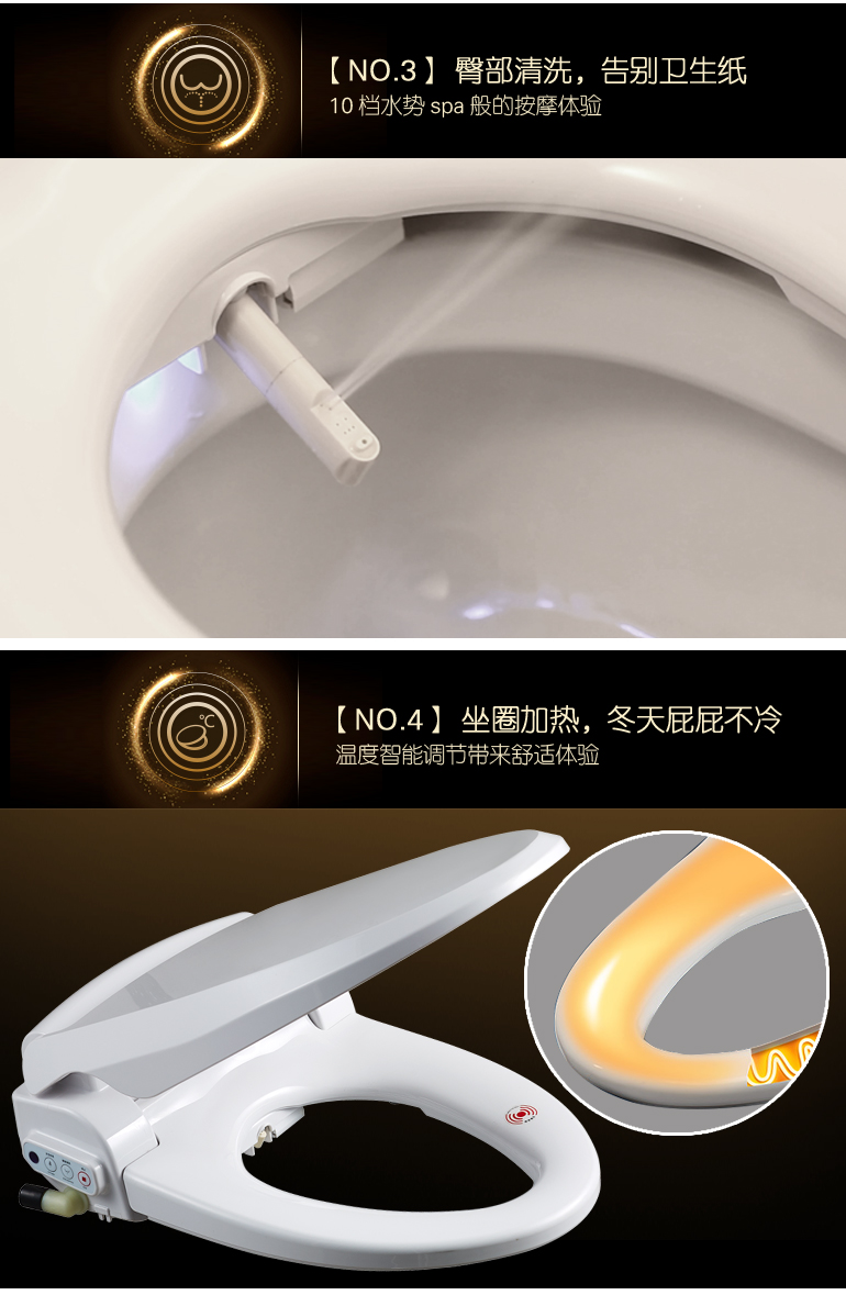法恩莎智能马桶盖FGB015 白色