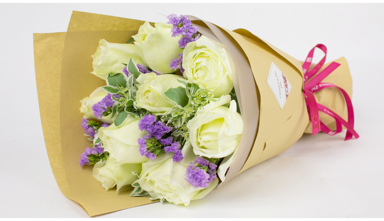 春舞枝 9朵白玫瑰花束全国北京上海广州同城配