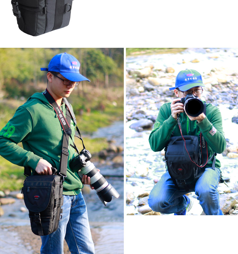 宝罗（Paull）BL-1008 三角数码相机包 单肩单反相机包 适合尼康D4 D3 1Dx+70-200mm