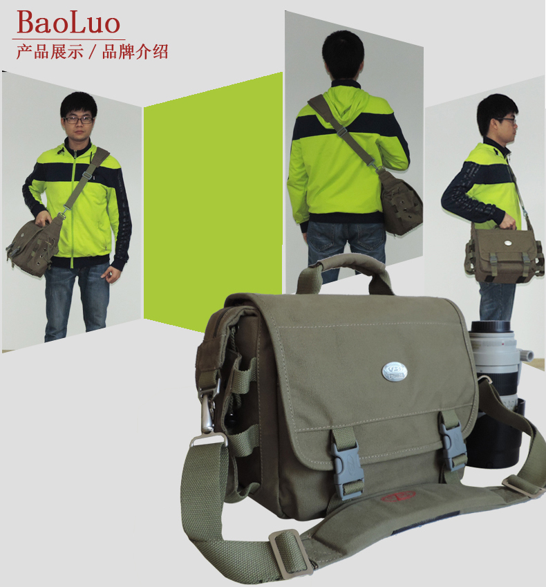 宝罗 k-2 帆布摄影包 单肩 内胆相机包