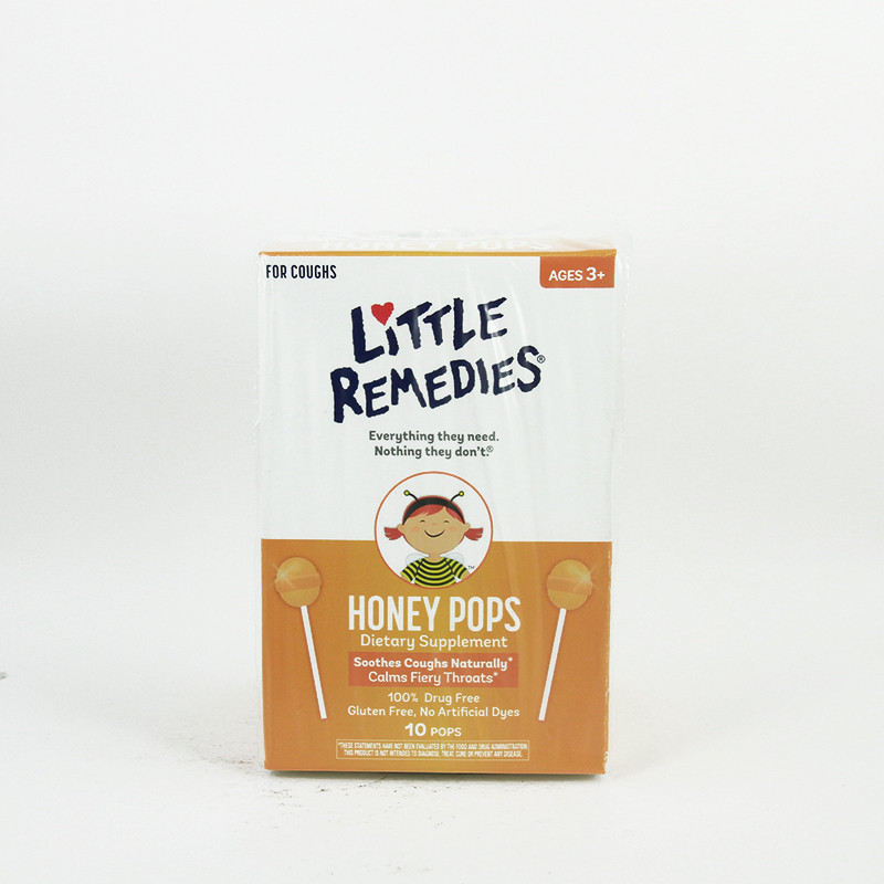 美国 Little Remedies 儿童蜂蜜止咳棒棒糖 10支