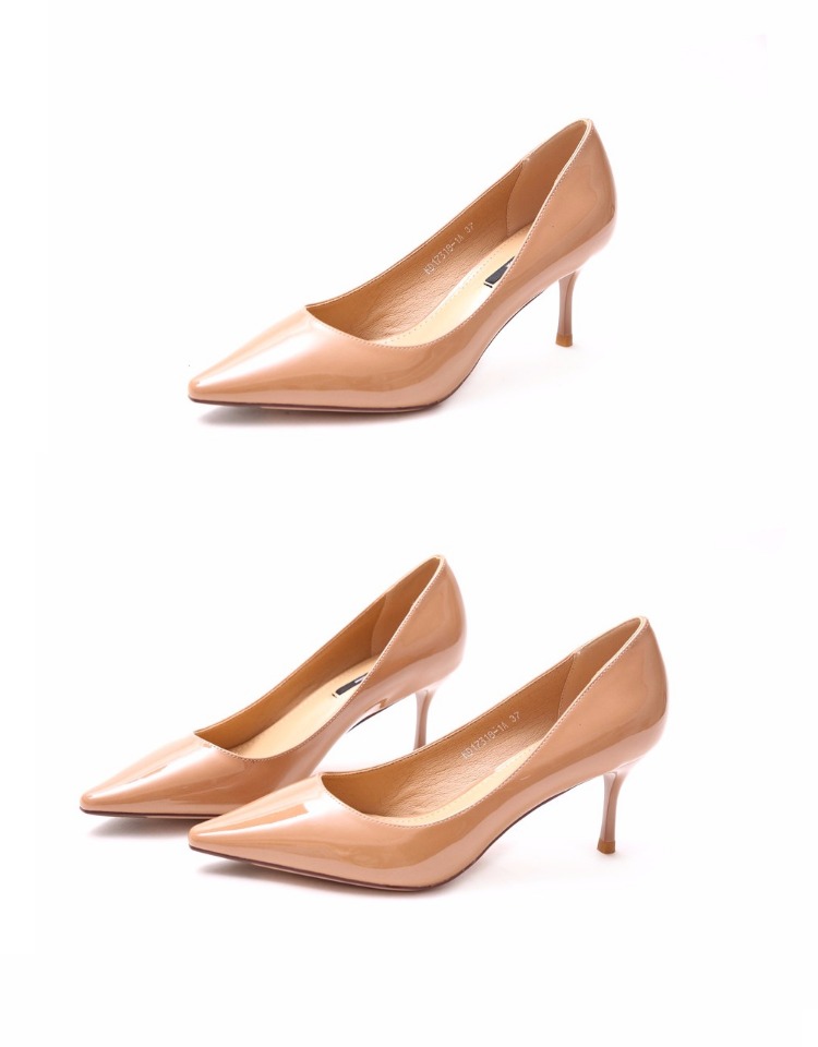 2017秋款欧美街拍款尖头浅口细跟高跟鞋性感