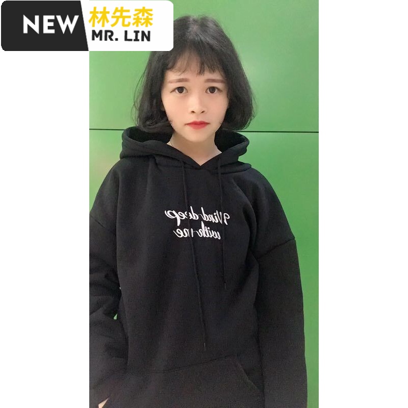 潮流男装卫衣 韩版宽松bf风半高领毛衣男女情