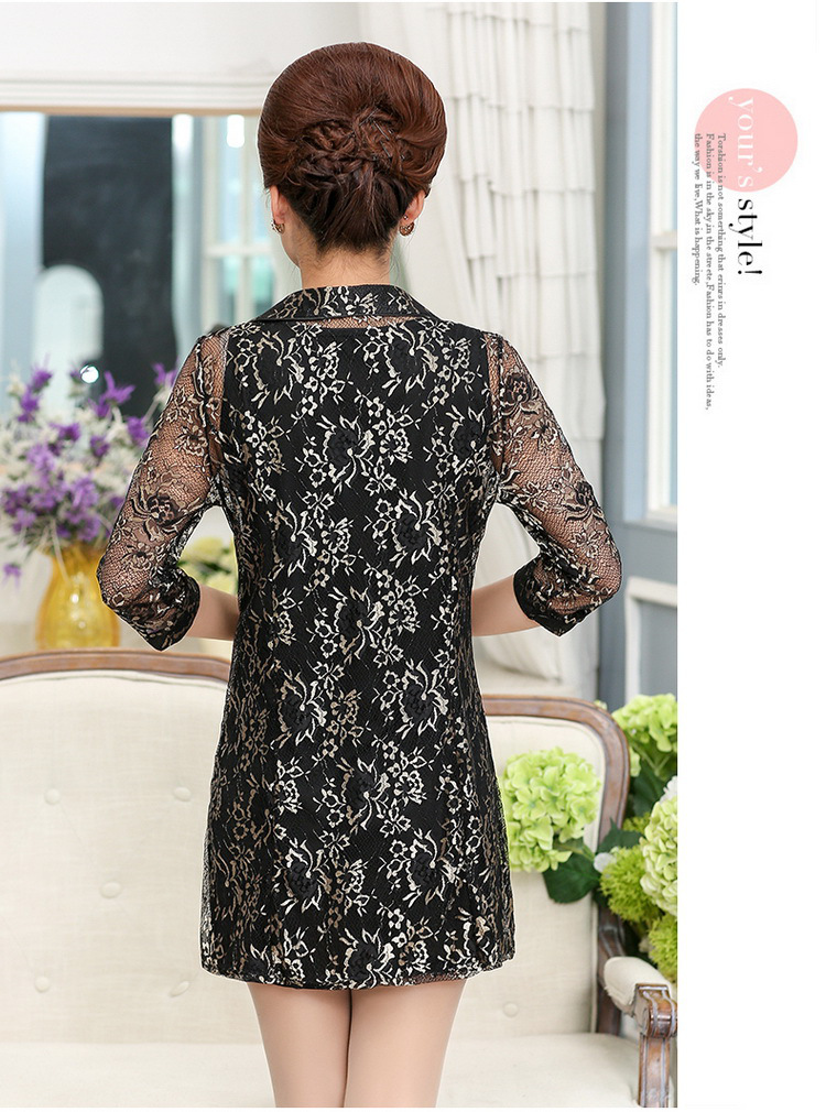 中老年女装新款真假两件套加肥加大码春装开衫