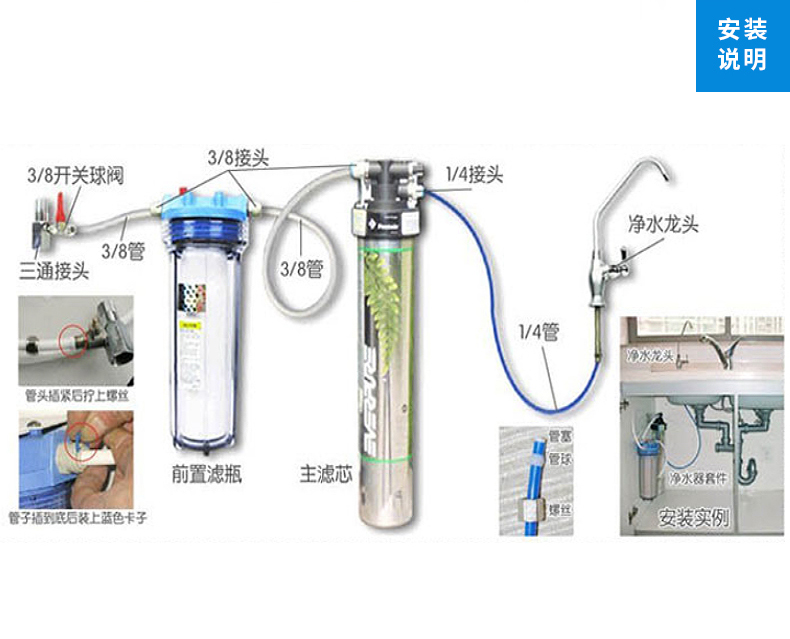 滨特尔爱惠浦 家用厨房直饮净水器 EVP-3000升级版 矿物质水