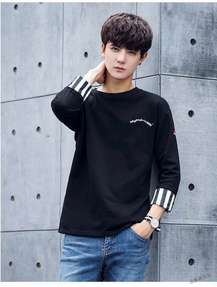 快手红人易烊千玺卫衣男秋款圆领恤长袖个性贴