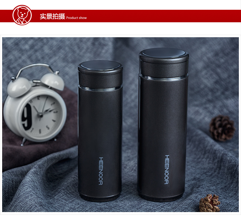 希诺新品不锈钢保温杯商务便携杯子男士泡茶水杯女士时尚茶杯xn7600