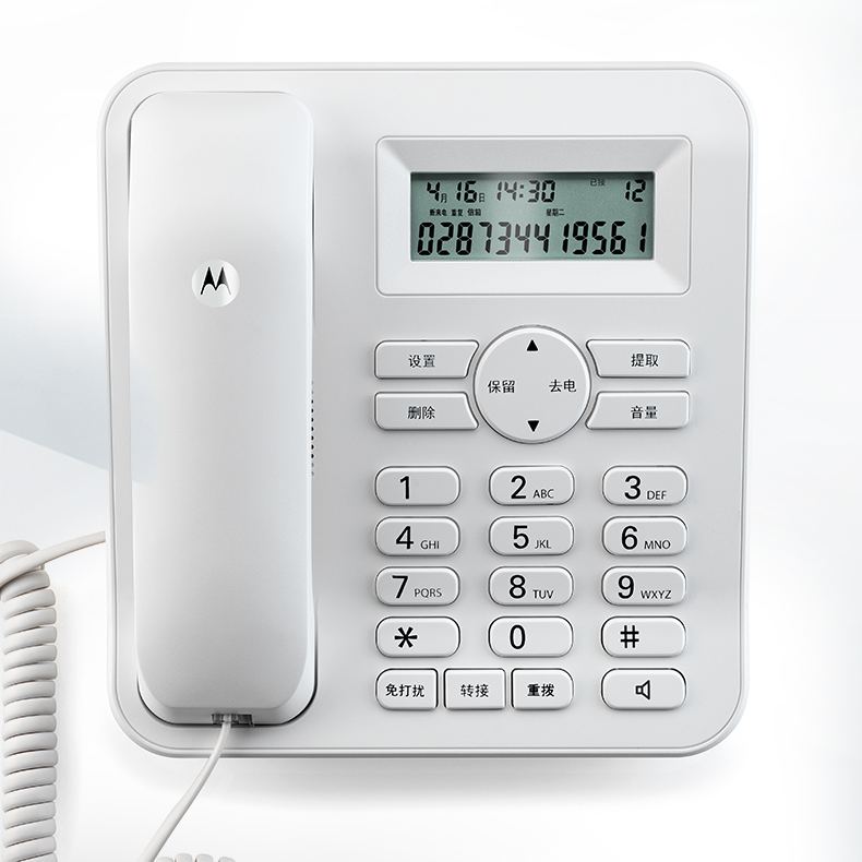 摩托罗拉(MOTOROLA)普通家用/办公话机来电显示电话机商务有绳座机CT410C(黑色)