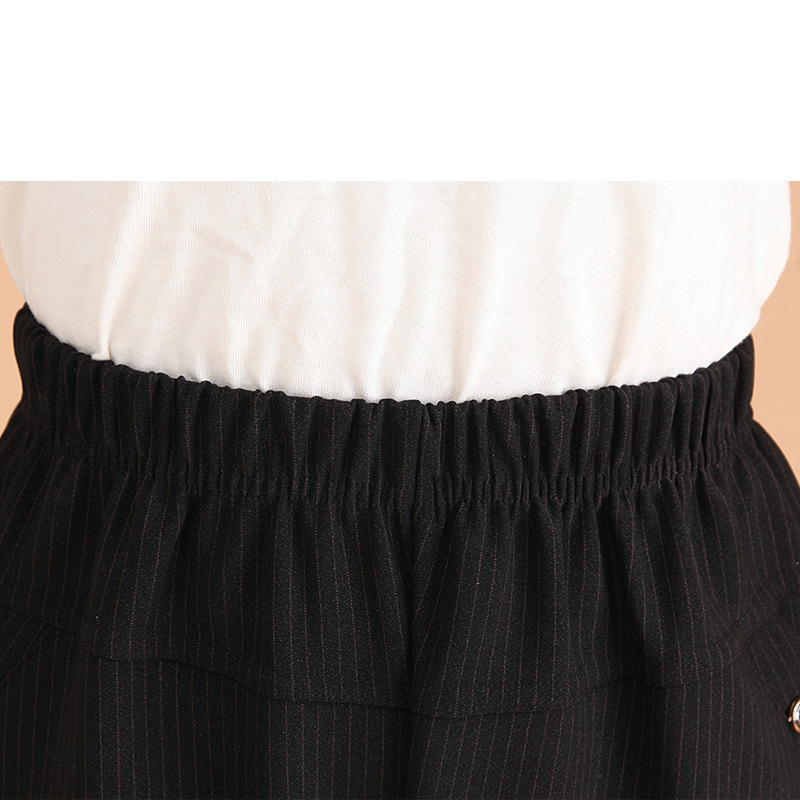 春秋中老年棉麻休闲裤女松紧腰高腰直筒裤妈妈