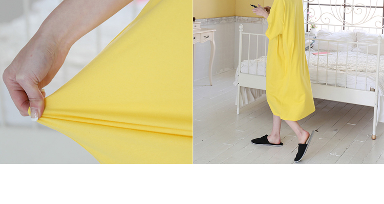 绰娅宽松大码全棉睡裙女夏季韩版卡通长款短袖