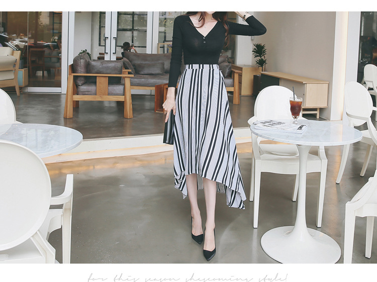 早秋装新款女款包臀一步裙长袖T恤套装2017秋